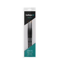 Vallejo Hobby Brushes: Detail Design Set - Synthetic fibers (Sizes 0, 1 & 2)