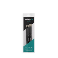 Vallejo Hobby Brushes: Dry Brush Set - Natural Hair (S, M & L)