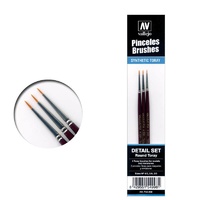 Vallejo Toray Detail Set (Sizes 4/0, 3/0 & 2/0) Paint Brush Set