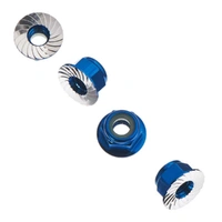 Axial Nylon Lock Nut, M4, Serrated, Blue, 4 Pieces, AXA1046