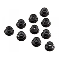 Axial Serrated Nylon Lock Nut, 4mm, Black, 10 Pieces, AX31250