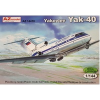 AZ Models AZ14418 1/144 Jak-40 Aeroflot, Lybia, CSA Plastic Model Kit