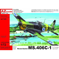AZ Models 1/72 MS-406 Fin,Yugo,Vichy Plastic Model Kit
