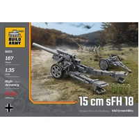 Build Army 15cm sFH 18 WWII German Artillery Model Brick Kit