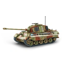 Build Army King Tiger (Tiger II) in Camo WWII German Heavy Tank Model Brick Kit