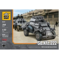 Build Army Sd.Kfz.222 WWII German Light Armoured Vehicle Model Brick Kit
