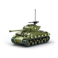 Build Army M4A3E8 Sherman Easy8 WWII American Medium Tank Model Brick Kit