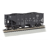 Bachmann HO 55 Ton 2-Bay USRA Outside Braced Hopper - NYC - Big Four #72721 Rolling Wagon