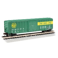 Bachmann N ACF 50'6' Sliding Door Box Car - The Bay Line #7107 Rolling Wagon