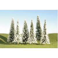 Bachmann HO Pine Trees with Snow 5-6" (6pcs)