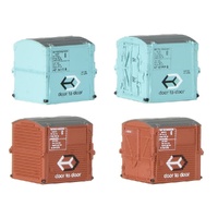 Bachmann N Type A Containers BR Bauxite (x2) & Type AF Cont. BR Ice Blue (x2)