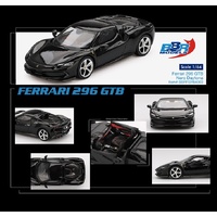 Bburago 1/64 Ferrari 296 GTB Nero Daytona Diecast Model Car