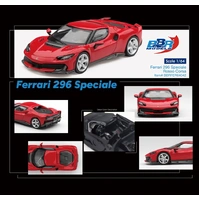 bbr 1/64 Ferrari 296 Speciale Rosso Corsa Diecast Model Car