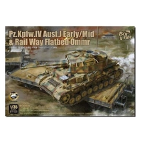 Border Model 1/35 Pz.Kpfw.IV Ausf. J Early/Mid & Railway Flatbed Ommr Plastic Model Kit [BT025]