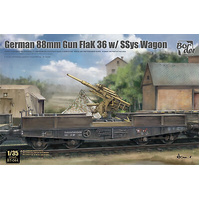 Border Model 1/35 88mm Gun Flak 36 w/SSys Wagon Plastic Model Kit