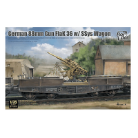 Border Model 1/35 88mm Gun Flak 36 w/SSys Wagon Plastic Model Kit