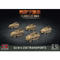 Flames of War: Germans: Sd Kfz 250 Reconnaissance (MG and 3.7cm) Platoon (x7 Plastic)