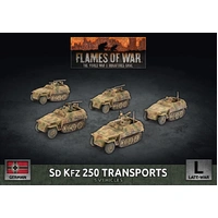 Flames of War: Germans: Sd Kfz 250 Reconnaissance (MG and 3.7cm) Platoon (x7 Plastic)