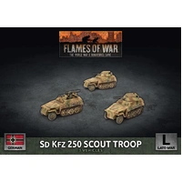 Flames of War: Germans: Sd Kfz 250 8cm/7.5cm/2cm Scout Platoon (x3 Plastic)