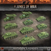 Flames of War: Soviets: KUTUSOV'S HEROES (x4 T-34s, x4 T-70s, x2 Katyushas plastic army)