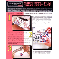 Bare Metal Foil Ink Jet Decal Paper White Three Sheets BMF120