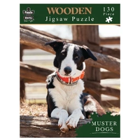 Puzzle Master Muster Dogs Bordie Collie 130pc Wooden Jigsaw Puzzle
