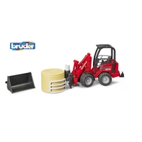 Bruder 1/16 Schaffer Compact Loader 2630 w/Bale Gripper & Bale