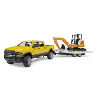 Bruder RAM 2500 Power Wagon Rental Service with Trailer & Mini Excavator