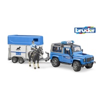 Bruder 1/16 Land Rover Defender Police vehicle w/horse trailer