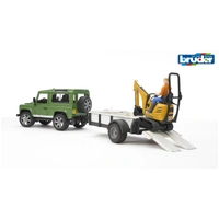 Bruder 1/16 Land Rover Defender with Trailer, Excavator & Worker BR02593