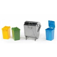Bruder Accessories: Garbage Bin Set (3 Small 1 Large) BR02607