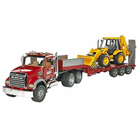 Bruder 1/16 Mack Granite Low Loader w/ JCB 4CX Backhoe BR02813
