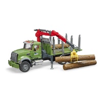 Bruder 1/16 MACK Granite Timber Truck w/Crane & Logs