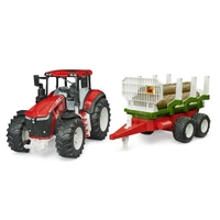 Bruder Roadmax Tractor with Forestry Trailer & 3 Logs