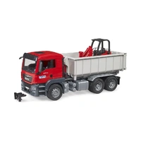 Bruder MAN TGS Truck with Roll-Off Container & Schaeff Compact Loader