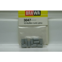 Brawa Round Socket Gray 10pkt BR3047