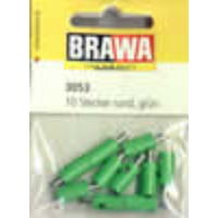 Brawa Plug Round Socket Green (10) BR3053
