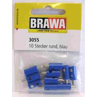 Brawa Round Plug (Blue) (10) BR3055