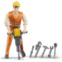 Bruder Bworld Construction Worker With Accessories
