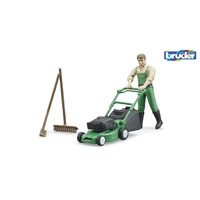 Bruder Bworld Gardener with Lawn Mower + Garden Tools