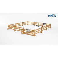Bruder Bworld Accessories: Pasture Fence - Post & Rail Brown
