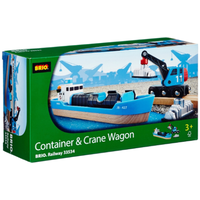 Brio Vehicle Container & Crane Wagon 4pc