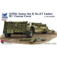 Bronco AB3551 1/35 25pdr Ammo set & No.27 Limber w/ Canvas Cover Plastic Model Kit