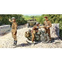 Bronco CB35035 1/35 Triumph 3HW Motorcycle w/British MP Set Plastic Model Kit