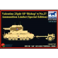 Bronco CB35077SP 1/35 Valentine 25pdr SP ‘Bishop’ w/No.27 Ammunition Limber (Special Edition)