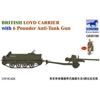 Bronco CB35189 1/35 British Loyd Carrier with 6 Poundener Anti-Tank Gun Plastic Model Kit