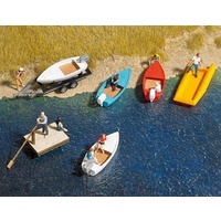 Busch HO Boat And Raft Set