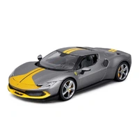 Bburago 1/18 2022 Ferrari 296 GTB Assetto Fiorano - Metallic Dark Grey (Grigio Titanio Metal) Diecast Model Car