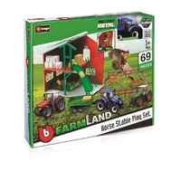 Bburago 10cm Horse Stable Playset with Tractor