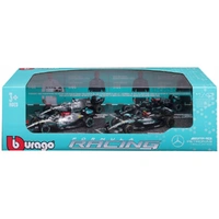 Bburago 1/43 Mercedes AMG #44 Hamilton - 4 piece Gift Pack
